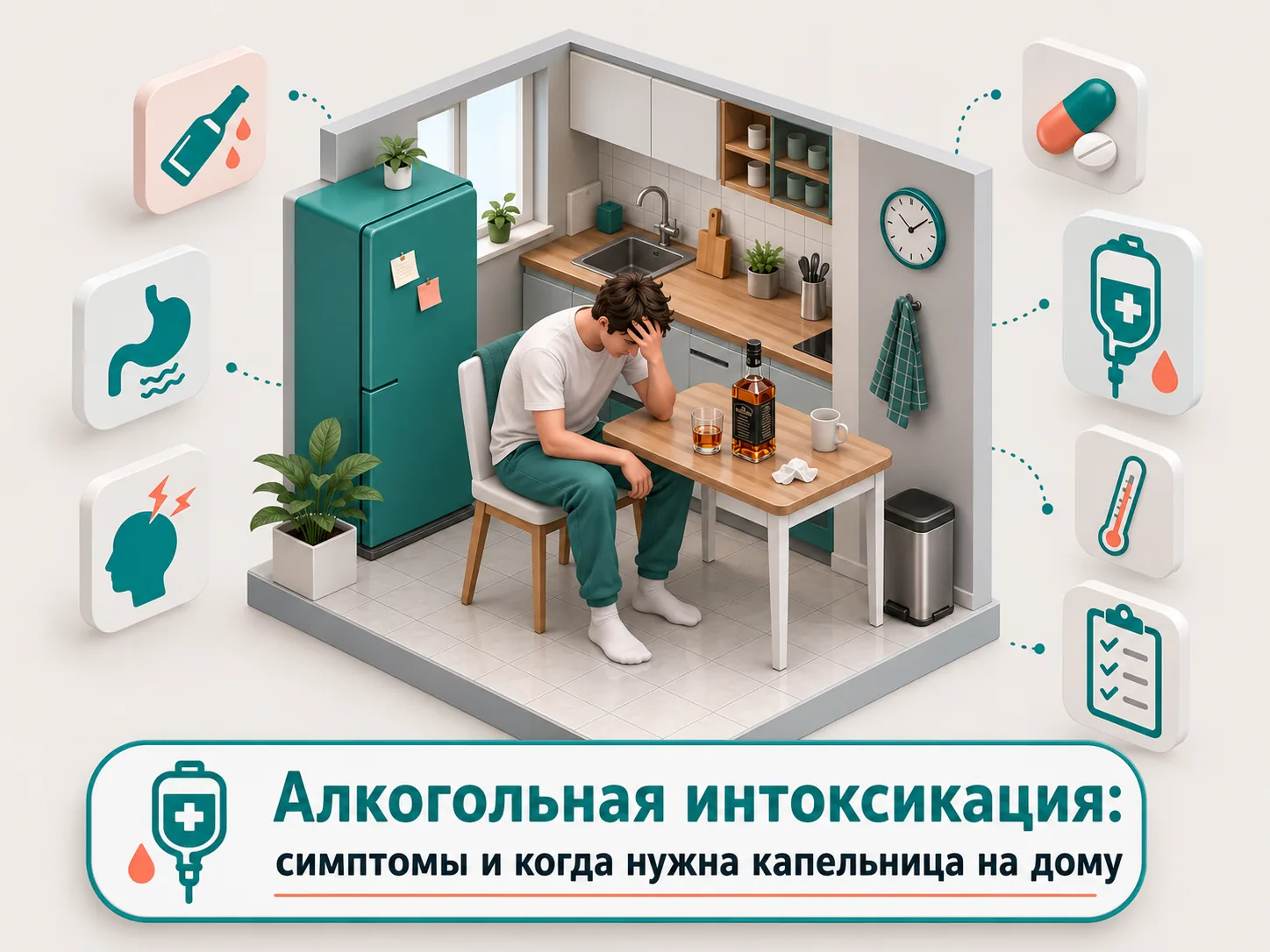Алкогольная интоксикация — симптомы и когда нужна капельница на дому