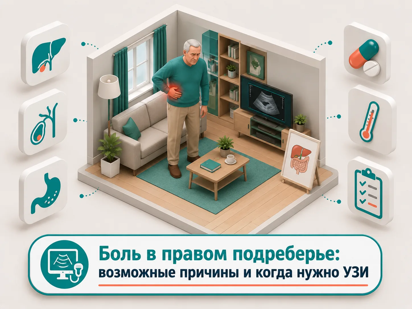 Боль в правом подреберье — возможные причины и когда нужно УЗИ