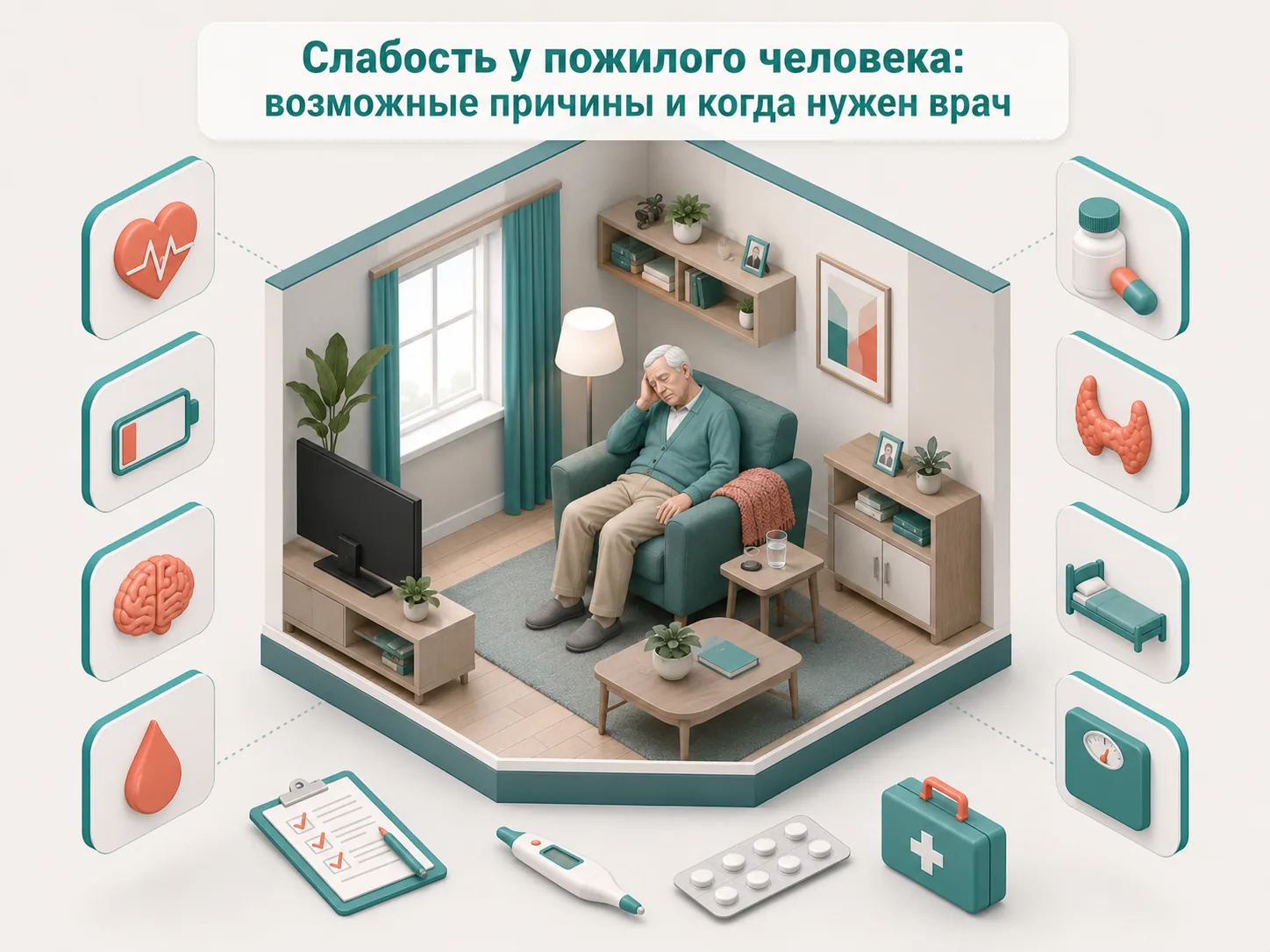 Слабость у пожилого человека — возможные причины и когда нужен врач